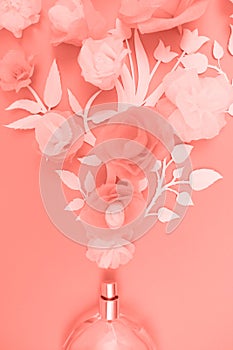 Flower arrangement. Flowers, fragrance, perfume on pink