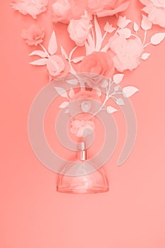 Flower arrangement. Flowers, fragrance, perfume on pink