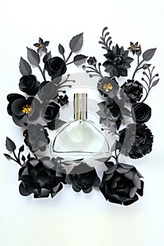 Flower arrangement. Flowers, fragrance, perfume on white