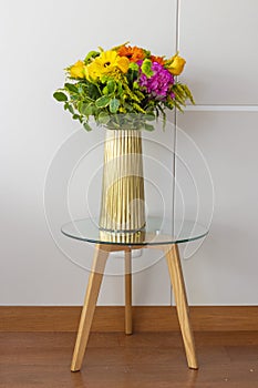 Flower arrangement in a nice living room