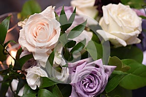 Flower arrangement rose closeups