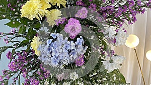 Flower arrangements at a wedding ceremony