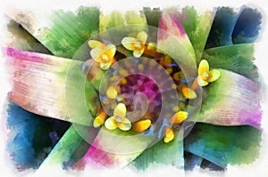 Flower background, Art element. Watercolor.