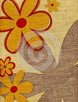 Flower Background on Burlap