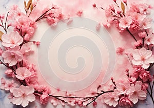 Flower Background - Dreamy Cherry Blossom Frame