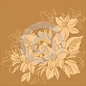 Flower background, monochrome