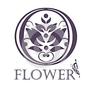 Flower Background Template. Lotus symbol. Logo