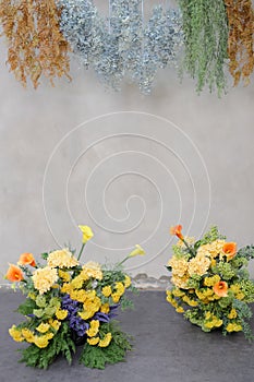 flower background yellow prewedding pict