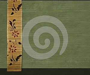 Flower bamboo banner on olive background