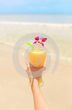 flower; beach, sand, mango, island, Thailand, banana shake, shore, tropical fruit, top