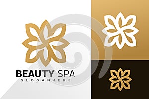 Flower beauty spa logo vector design. Abstract emblem, designs concept, logos, logotype element for template