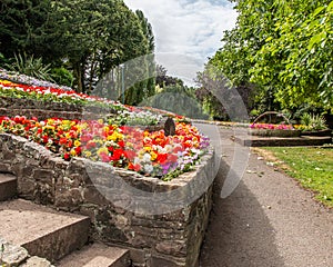 Flower beds and pathways around Stapenhill Gardens Staffordshire