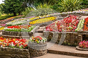 Flower beds and pathways around Stapenhill Gardens Staffordshire