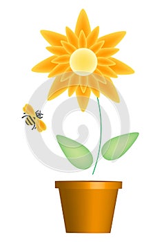 Flower and Bee Yellow