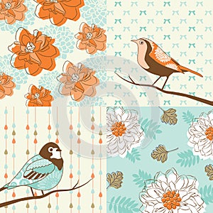 Flower & bird background