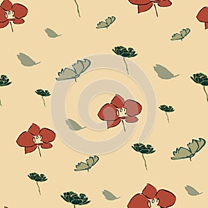 Flower blossom petals seamless repeat pattern design.