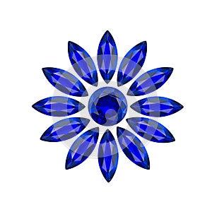 Flower blue gems