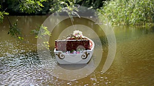 Flower boat decorative wedding entourage