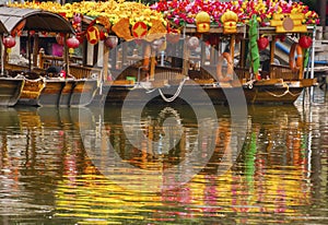 Flower Boats Lychee Bay Luwan Guangzhou Guangdong Province China