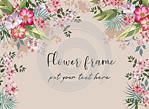 Flower border for put your text vector illustration