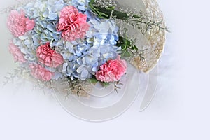 Flower bouquet with Carnation and Hydrangea