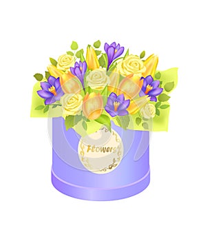 Flower Bouquet Composed by Gentle Spring Flowers