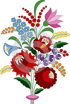Flower bouquet embroidery folk pattern