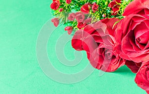 Flower bouquet with green background