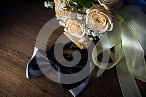 Flower, bouquet, love, day, valentine, marriage, background, hymeneal, rings, decoration, concept, holiday, object, celebration, c