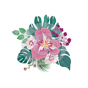 Flower bouquet  background. Floral pattern for greeting card design. Garden Flowers
