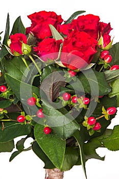 Flower bouquet from red roses