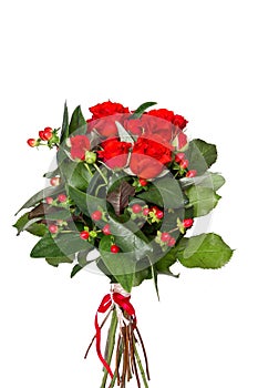 Flower bouquet from red roses