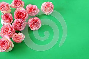 Flower bouquet rose, pink roses bouquet, blooming roses. Rose flowers bunch art design, nature. Holiday gift, Bunch of roses