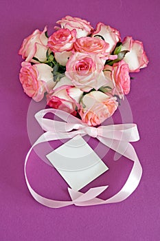 Flower bouquet rose, pink roses bouquet, blooming roses. Rose flowers bunch art design, nature. Holiday gift, Bunch of roses