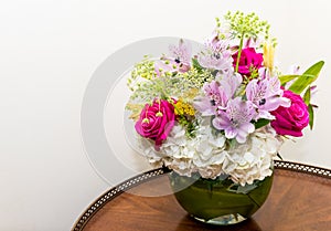 Flower bouquet with roses & lilies
