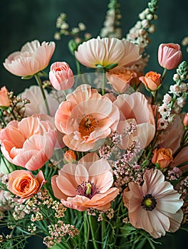 flower bouquets in vibrant colours