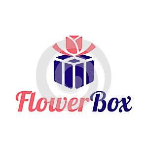 flower box flat minimalist logo