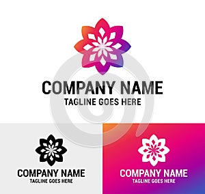 Flower Brand Gradient Color Logo Template