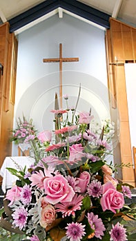 Flower & candle used for a funeral