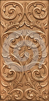 Flower carved on wood