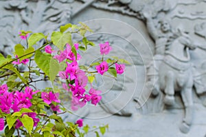 Flower and china architecture detail photo