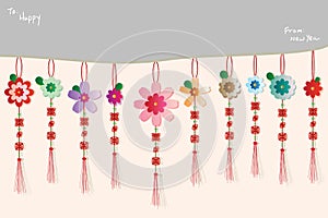 Flower Chinese effect colorful hang horizontal