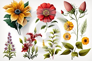 Flower clipart . Isolated on white background. photo