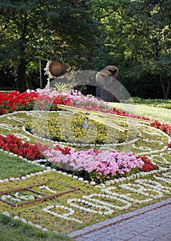 Flower clock in Podebrady