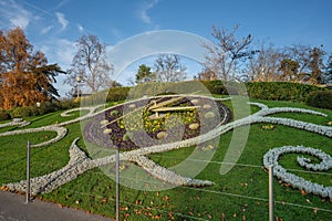 Flower Clock at Jardin Anglais (English Garden) Park - Geneva, Switzerland photo