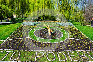flower clock is one of the most important symbols of czech town podebrady....IMAGE
