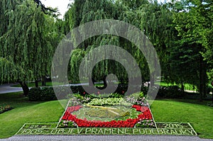 Flower clock in Podebrady