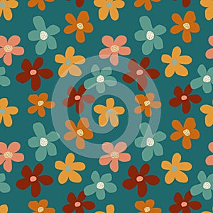 Beautiful seamless floral pattern background. Simples vector graphics. wallpaper.