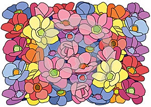 Flower colorful pattern and colorful design background