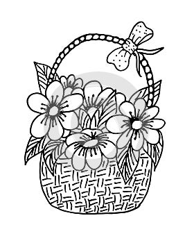 Flower coloring page design,easy coloring page design, flower doodle , flower line art design, flower doodle.